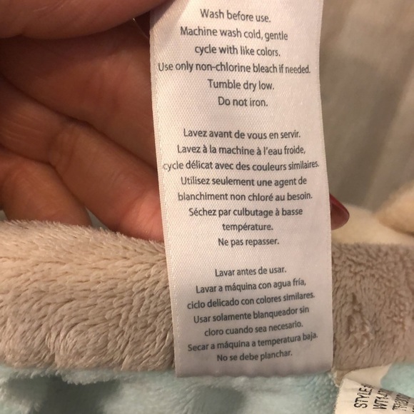 Carter’s Teddy Bear Baby Lovey Security Blanket Mint Green Circles - Picture 7 of 9